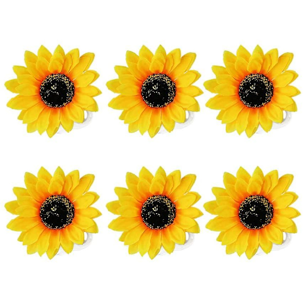 6 stk. solsikke hårklemmer blomsterhårnåle dekorationer hårspænder barretter