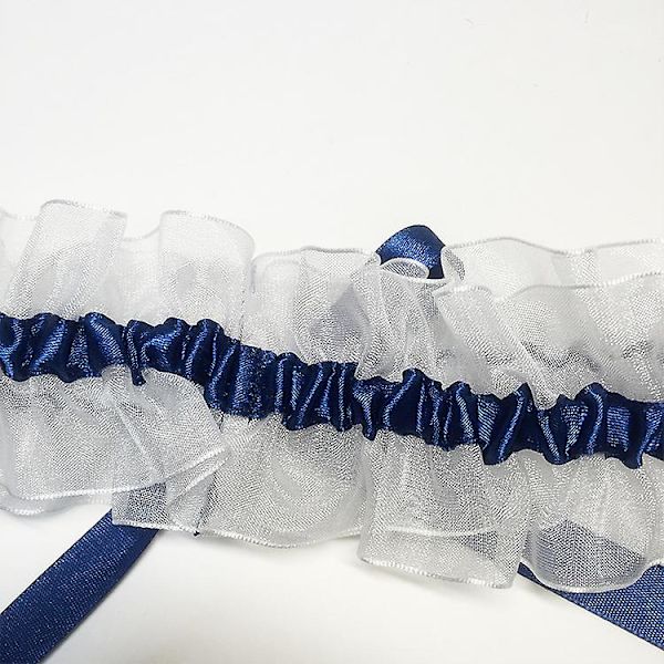 Brudgumpa Blå Bröllopsgumpa Elastisk Brudspetsgumpa Blått Band Elfenbensgumpa Bröllopsgåva Med Bågar B
