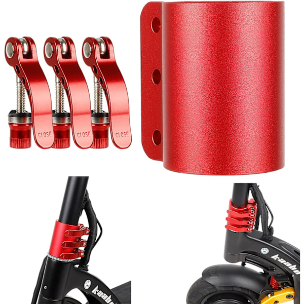Röd monteringsfäste för Kaabo Mantis 10 elektrisk scooter hopfällbar basfäste stabilisering tillbehör reservdelar eftermontering