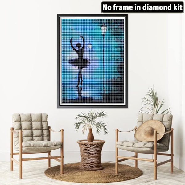 DIY 5D Diamantmålning Komplett Kit Dansare, Diamantbroderi Målning Landskap efter Nummer Kit Tillbehör, Korsstygnsduk Vardagsrum Sovrum