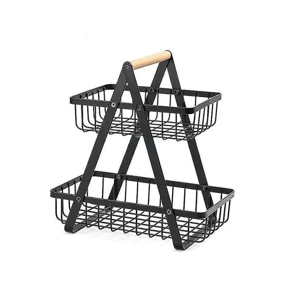 2-tier Fruit Basket Bowl Bread Baskets Holder Kitchen Rack Storage Stand