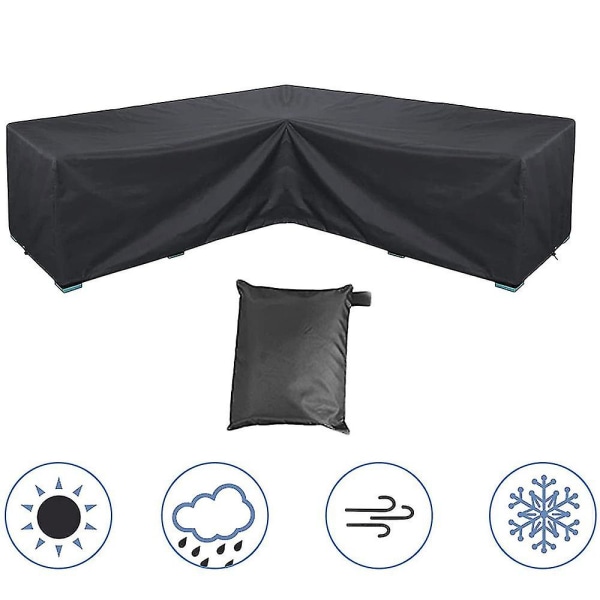 Hörnsoffa Överdrag Vattentät Trädgårdsmöbler Överdrag Utomhus Kombination Möbler Överdrag 300*300*98cm