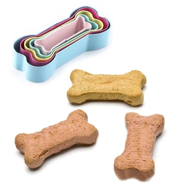 5 stk. Stålkiksudstikker Cookie Mold Bone Shape  Sæt