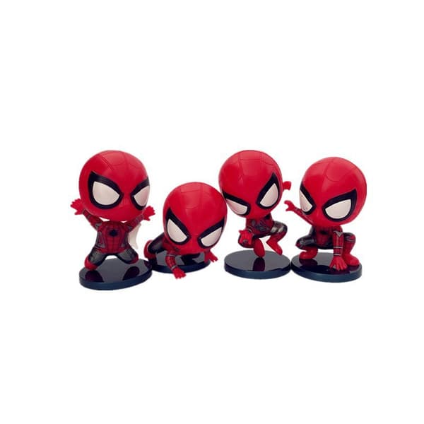 4 st Spider-Man bilprydnader karaktär handdocka animation