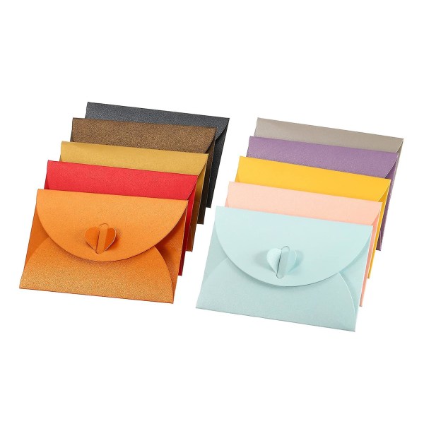 100 st minikuvert, hjärtformad lås | Liten presentkortshållare, perfekt för bröllopsfestbutiker, blandad färg