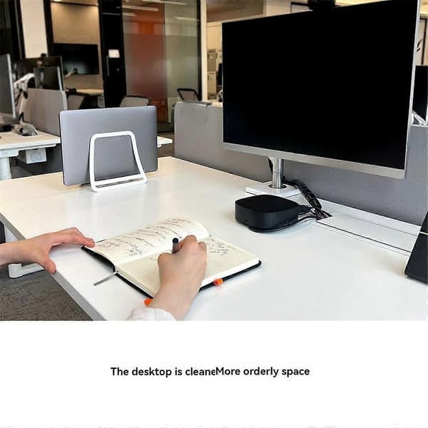 Justerbart Lodret Laptop Stativ - Notebook & Tablet Holder Lodret Opbevaringshylde Sort