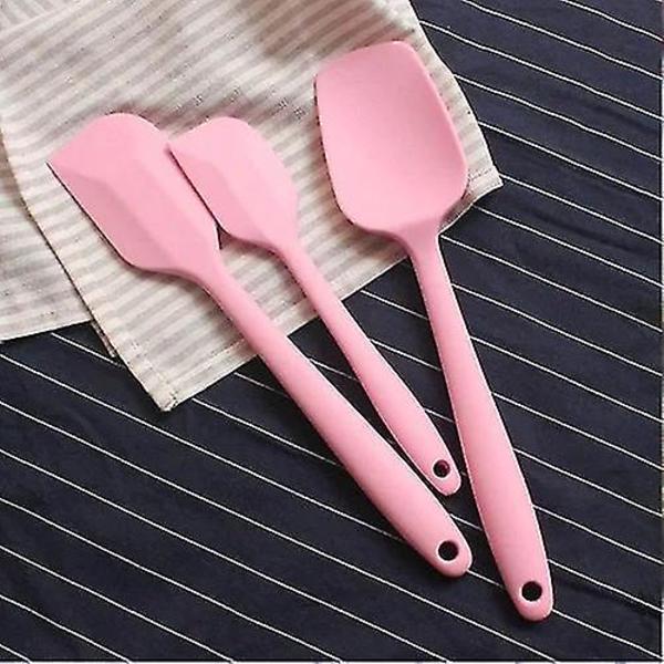 Silikonespatelsæt, varmebestandigt design i ét stykke, non-stick gummi Pink