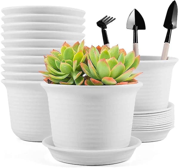 Plastblomkrukor. 6 tums plantskolor .växtbehållare med dränering