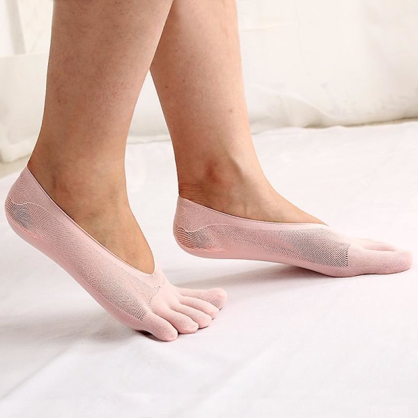 2 Pairs Women&#39;s Anti-skid Invisible Five Finger Socks