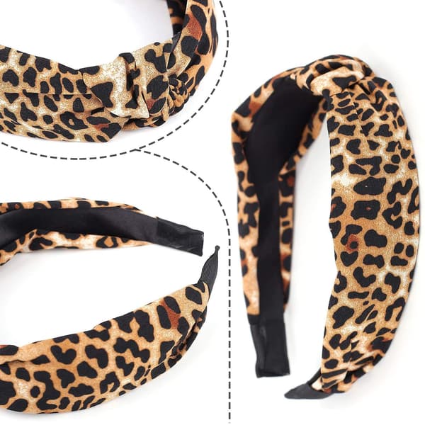 2 stk. hårbånd med leopardprint, sløjfe og kryds