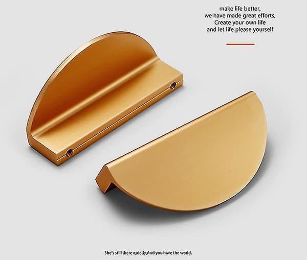 Halvcirkelformede skabslåge- og skuffegreb, hardwaretilbehør, aluminiumslegering copper