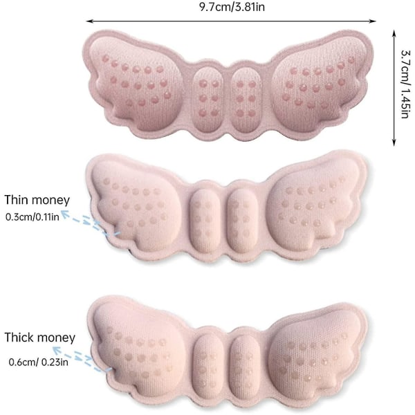 2 paria kantapään pehmustetta, istuvat hyvin, sisäpohjalliset löysiin kenkiin Kantapään pehmusteet Snugs, parantavat kengän istuvuutta ja mukavuutta Black Thick 3 mm