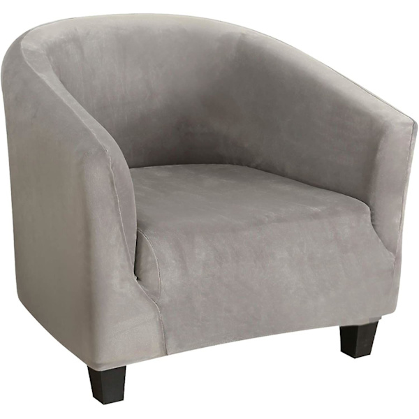 Housse De Fauteuil Chesterfield Lastique Extensible En Velours Housse De Fauteuil Cabriolet Stretch Lavable Couverture Protecteur De Fauteuil Tullsta light gray