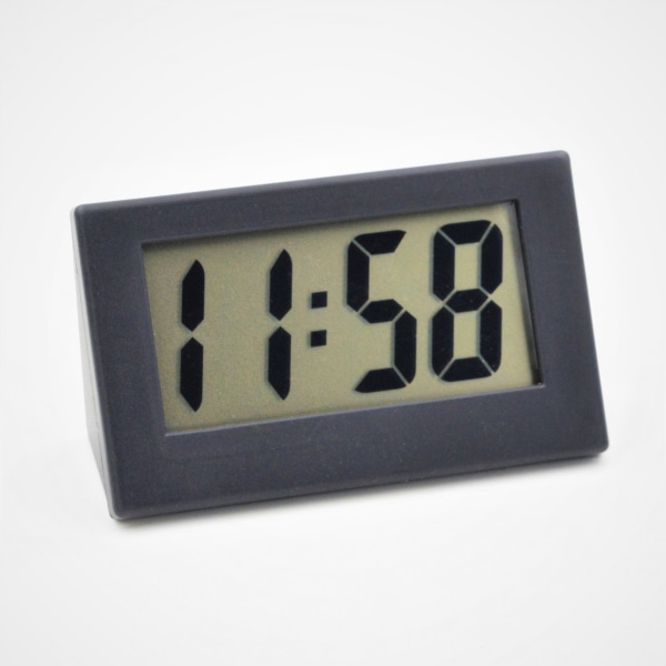 Digital Clock, Small Clock, Mini, usable as a Car Clock or Table Clock, 5.6x 3 cm, Black, Rubber Coated