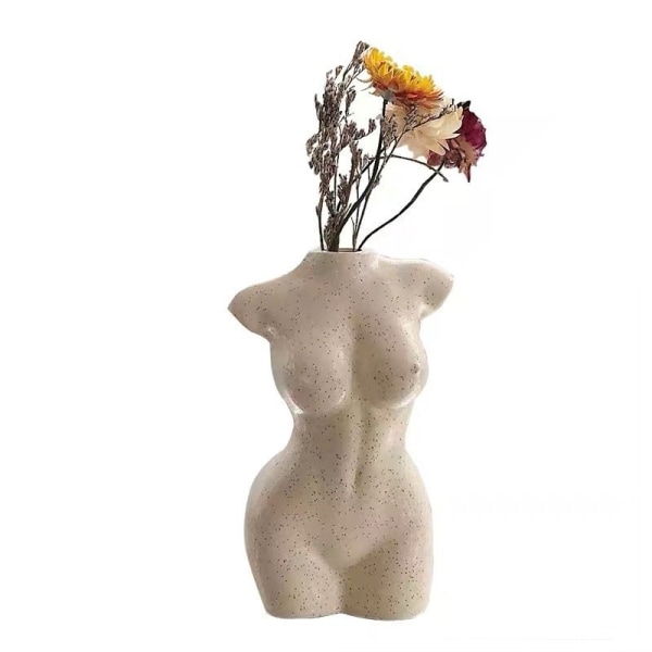 Kroppsvas kvinnlig form, kroppsskulptur, söt blomknoppsvas, modern chic dekoration för bohostil hem