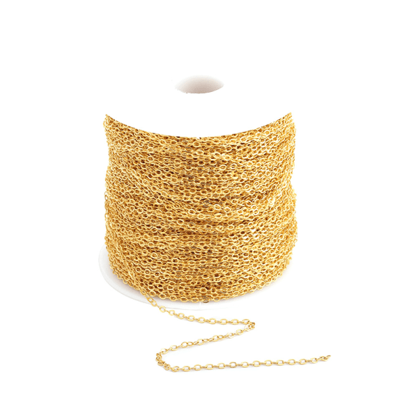 18K ægte guld O-form smykkekæde DIY-smykkefremstilling Øreringe Halekæde Halskæde Håndlavet materiale 1,5 mm-2m
