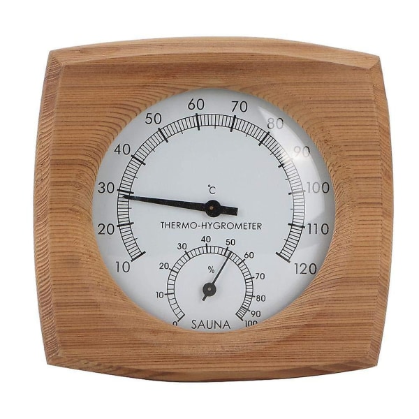 Massivträ termometer och hygrometer tillbehör basturum inomhus och utomhus sweatshop massivt trä display instrument