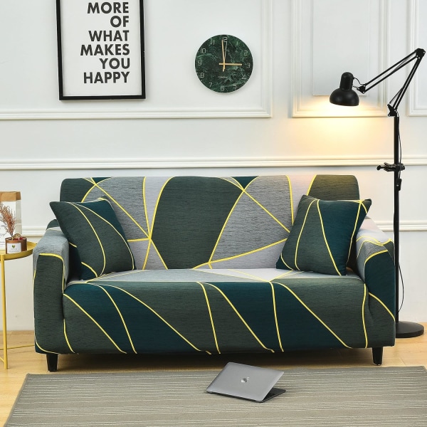 Tryckt sofföverdrag Stretch sofföverdrag Mönster Dubbel sofföverdrag Lämplig för 2-sits kuddsoffa Loveseat Set LGR 2-sits/Dubbel soffa