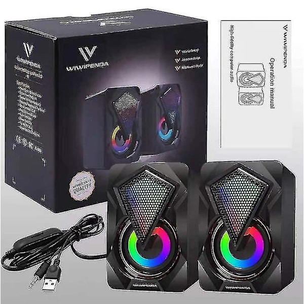 2.0 USB-drivna stationära datorhögtalare Luminous RGB-trådbunden minihögtalare