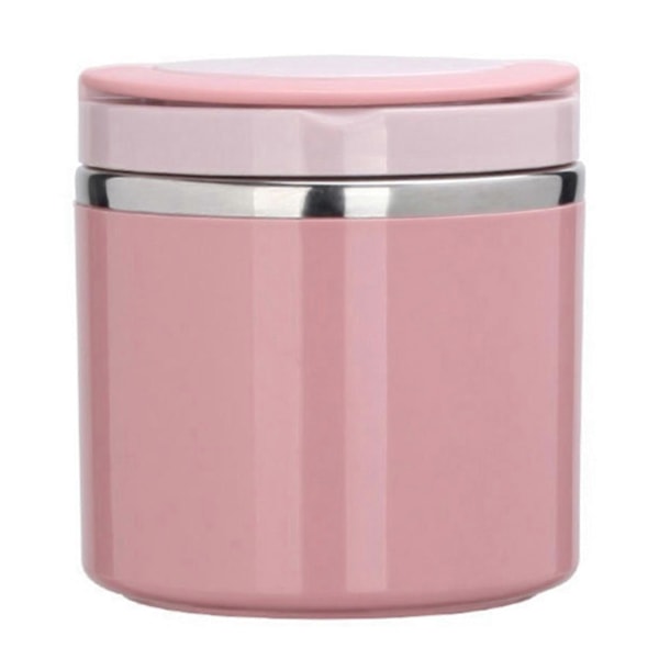 Läckagesäker Lunch Bento Box Rostfritt Stål Soppkopp Matbehållare Termisk Lunch Frukostkopp 630ML Rosa