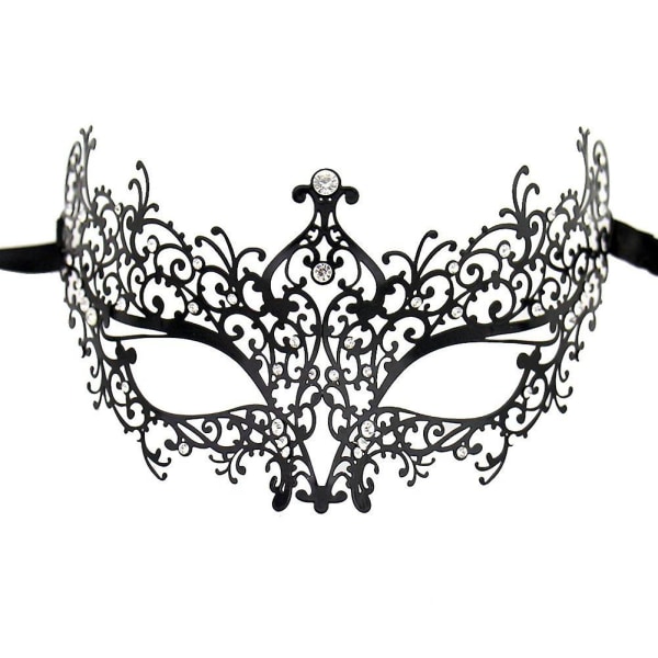 Maskeradmask venetianska masker, metallmaskeradmask för kvinnor Laserskuren fest dam maskeradmask