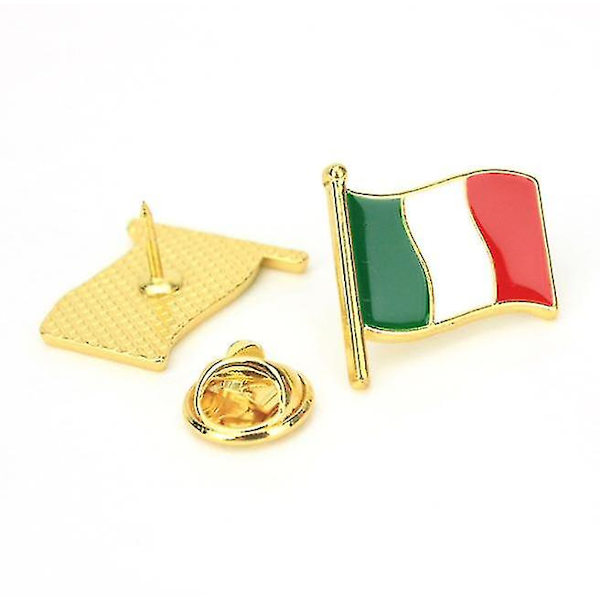 Reversnåle Viftende Flag Pins Land Badges Emalljenåle 2stk Italy