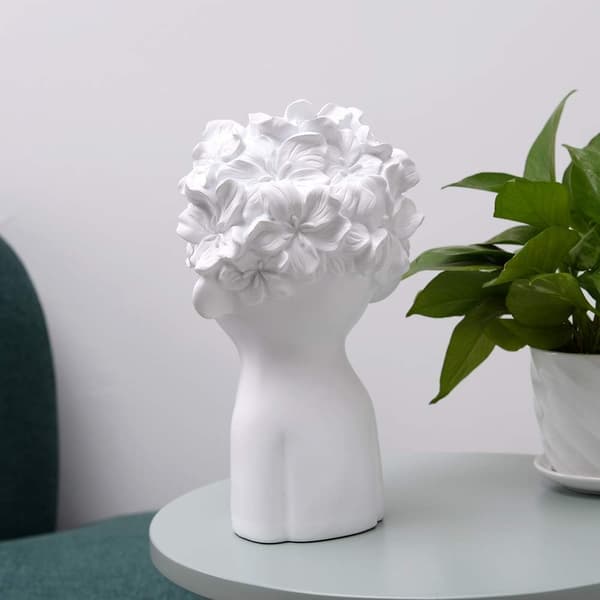 Hemdekoration staty skulptur dekorativ harts karaktär present en bit stor vit