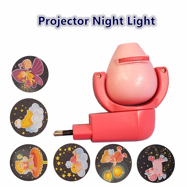Stjerne Måne Dyr Projektor Led Projektor 6 Bilder Sensor Eu Plugg Nattlys Red