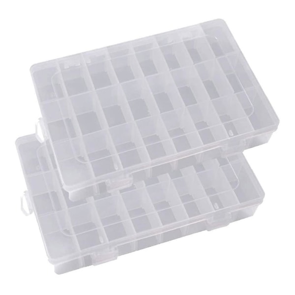 24 Grid Clear Hard Plastic Organizer Box