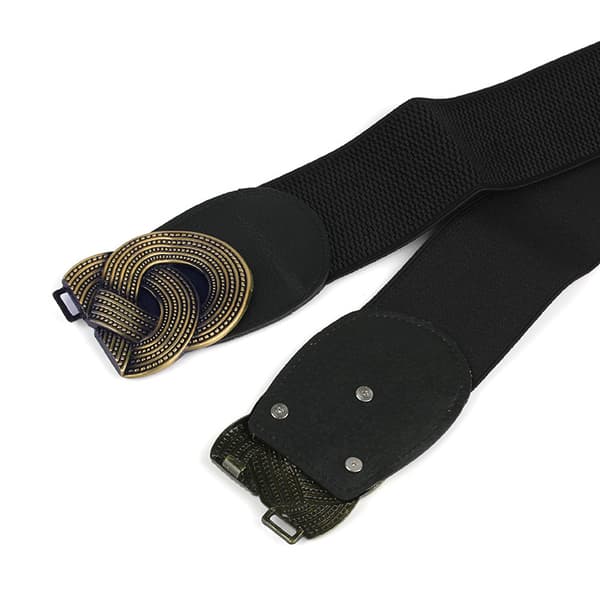 Strikk elastisk belte kvinner forlenget menns store antikke messing spenne modifisert plus size plus belte A
