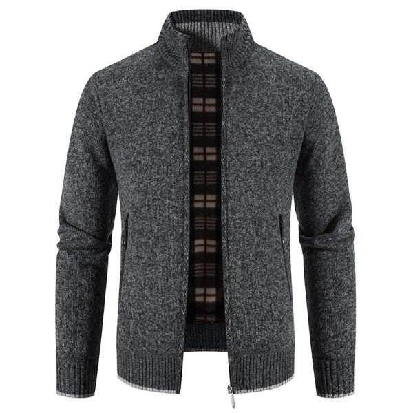 Stickade Casual Cardigans för Män Dark Grey M