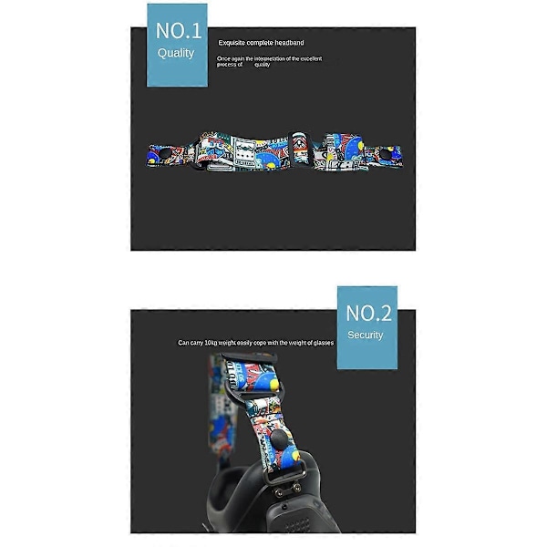 Lämplig för FPV Videoglasögon Graffiti Färg Huvudband Fixerad Rem