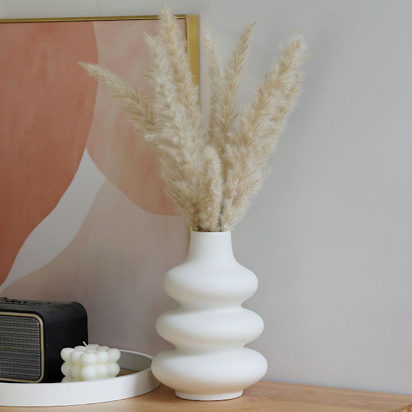 Nordisk keramisk vase, hvit vegetarisk keramikk for hjemmedekorasjon