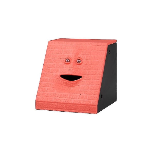 Ansikte Bank Mynt Automatisk Äta Sparbank Spargris Barn Leksaker Presenter Red Brick