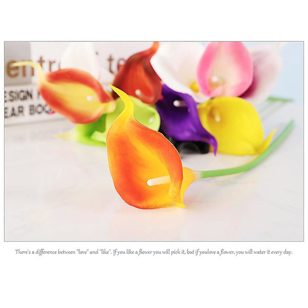 Kunstig Calla Lily 10 stk. Orange Blomster Kunstige Liljer Blomsterbuket Falske Calla Liljer Plante Dcor Til Blomsterarrangement Bryllup, Braidal, H 8 10pcs