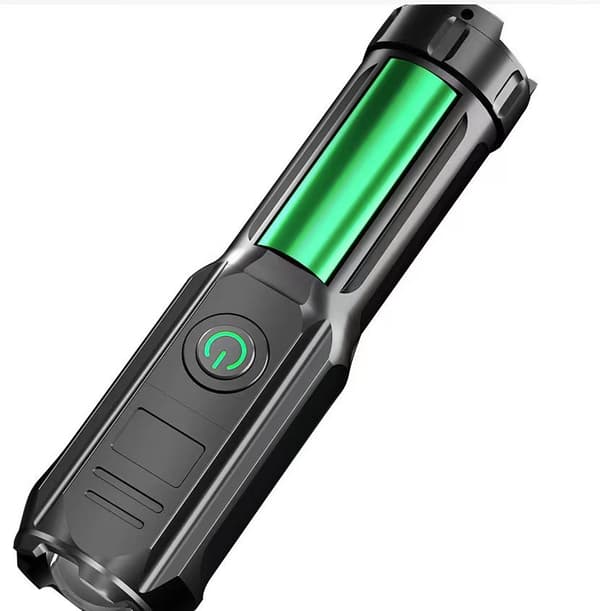 LED lyssterk lommelykt USB-lading zoom teleskopisk