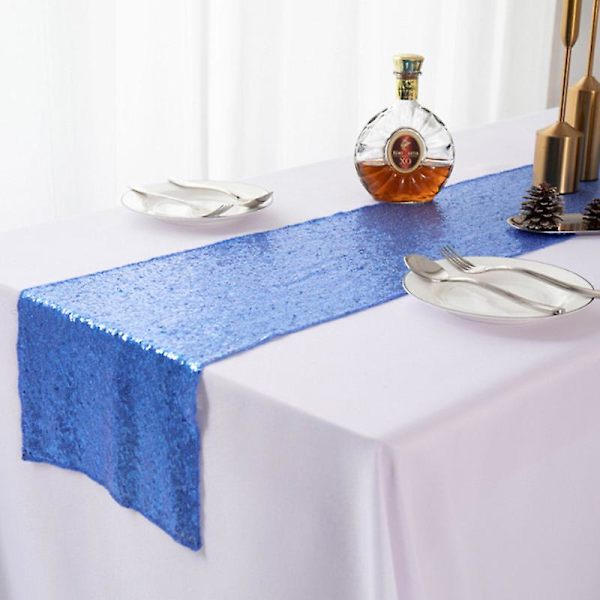 Pöytäjuoksija &quot;kultaiset paljettipöytäliina pöytänauha&quot; Royal blue 30x180cm