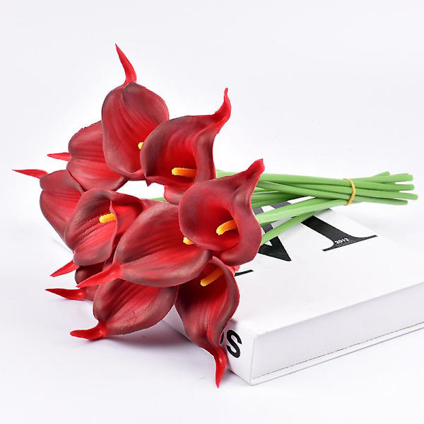 Kunstig Calla Lily 10stk Orange Blomster Kunstige Liljer Blomsterbuket Falske Calla Liljer Plante Dcor Til Blomsterarrangement Bryllup, Braidal, H 10 20pcs