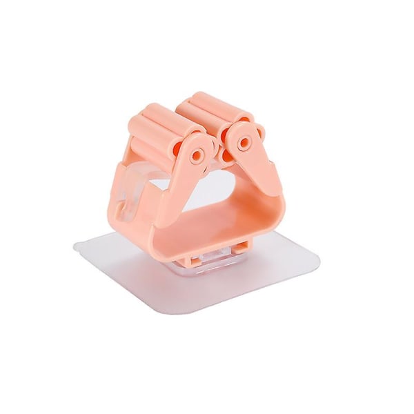 4 st Moppförvaringsställ, halkfri självhäftande väggmonterade kvastgreppshållare Pink