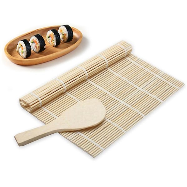 Sushi Maker Kit Rismjöl Rulleform Diy Kök Mögel Rullematta Risspade Set Sushi Verktyg Hälsosamma Bambu Rullmattor