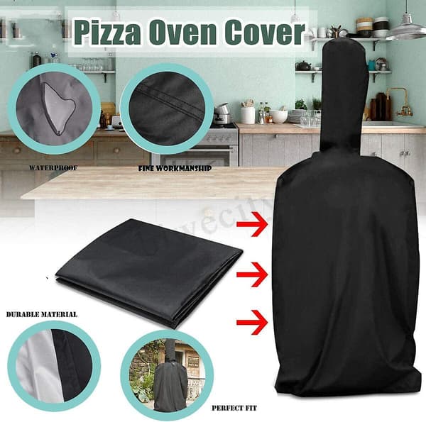 Ulkokäyttöön tarkoitettu pizzauunin suojus, musta