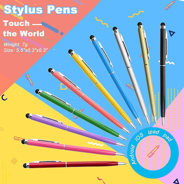 Stylus-penner for berøringsskjermer, nettbrett-styluspenn kompatibel med iPad, iPhone, Android, Kindle Fire, Samsung