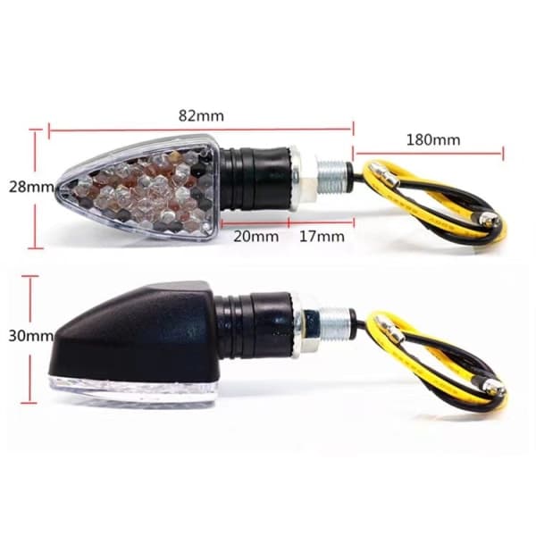 4 dele motorcykel 15 LED blinklys Amber blinklys Bl