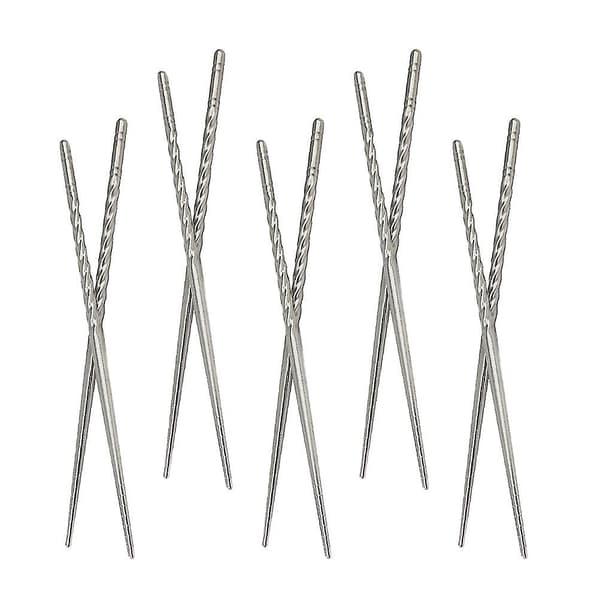10 par genanvendelige spisepinde sæt rustfrit stål spiral spisepinde 23cm til køkken middag