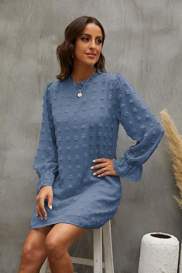 Kupla Hiha Chiffon Jacquard Pohja Mekko Dark Blue L