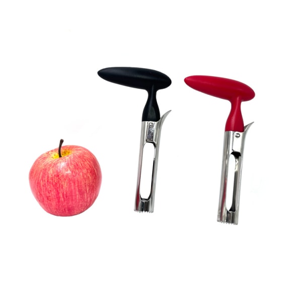 2 lättanvända och hållbara äppelkärnare - rostfritt stål Bästa köksprylar Cupcake-utkärare - svart + röd