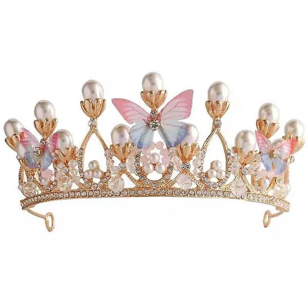 Prinsesse Tiaraer for jenter, bursdagskrone for jenter, håndlaget krystalltiara