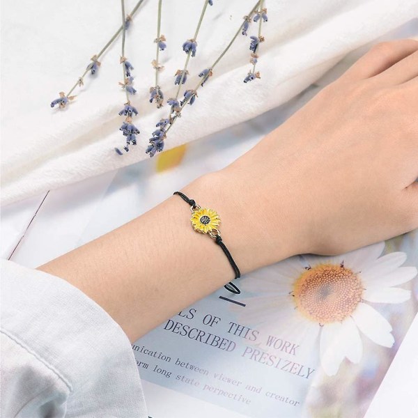 Handgjorda Solros Boho Armband Vänskap Smycken För Kvinnor Tjej