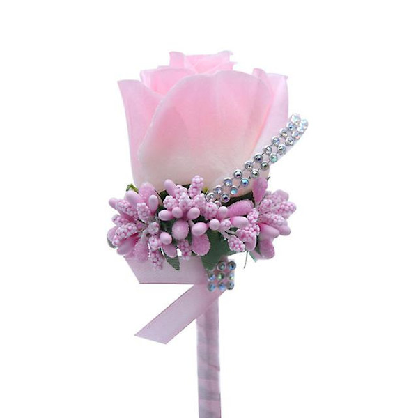 2 stk Rose Boutonniere, Bryllups Corsage, Håndlaget Kunstig Boutonniere Red