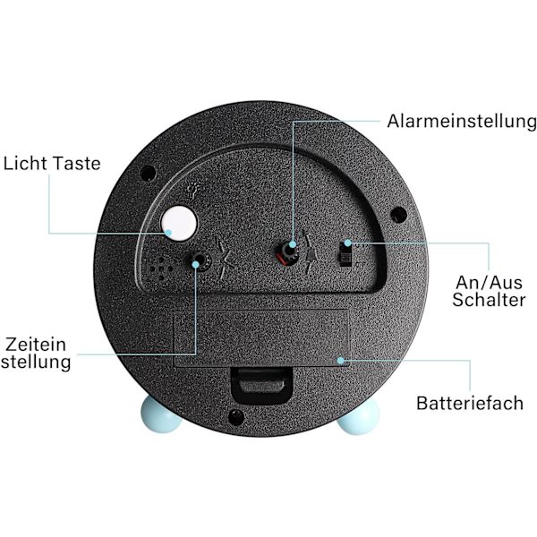 Barn Analog Klocka Pojke Flicka Larmklocka, Tyst Icke-Tickande Larmklocka, Snooze Sängbordslarmklocka, Lätt att Ställa in och Batteridriven Lejon